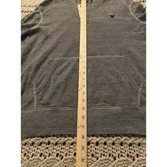 American Eagle Outfitters Classic Fit Hooded Pullover Sweatshirt L Gray - Picture 9 of 12